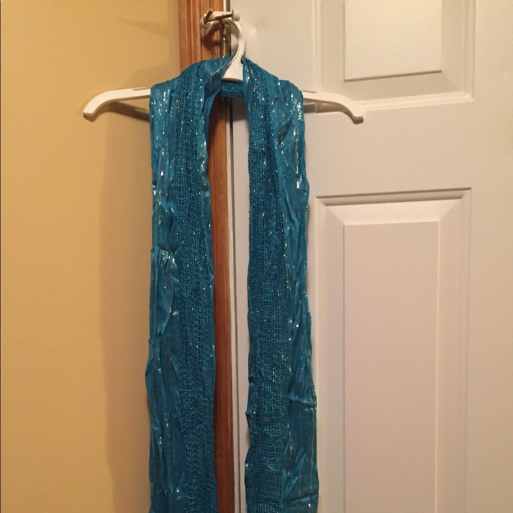 Scarf aqua blue and silver
